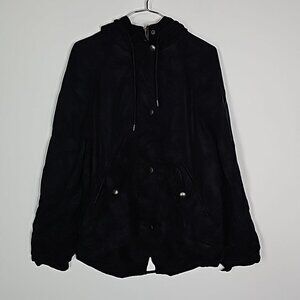 American Eagle small black hooded zip up jacket